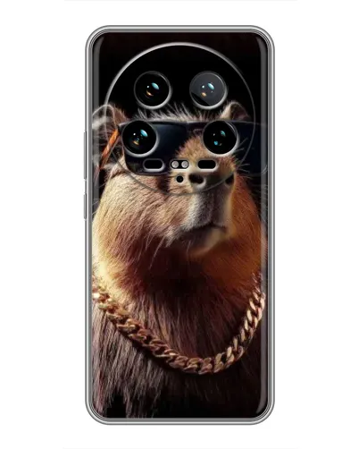 Чохол для Xiaomi 14 Ultra з картинкою «Капібара золотий ланцюг»