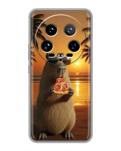 Чохол для Xiaomi 14 Ultra з картинкою «Капібара з піцою»