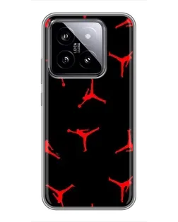 Чехол для Xiaomi 14 с картинкой «Jordan Red Pattern»