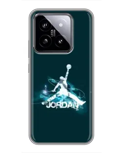 Чехол для Xiaomi 14 с картинкой «Jordan Blue Fire»