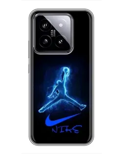 Чехол для Xiaomi 14 с картинкой «Jordan Neon Blue»