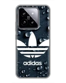 Чехол для Xiaomi 14 с картинкой «Adidas Trefoil Blue»