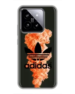 Чехол для Xiaomi 14 с картинкой «Оранжевый дым Adidas»