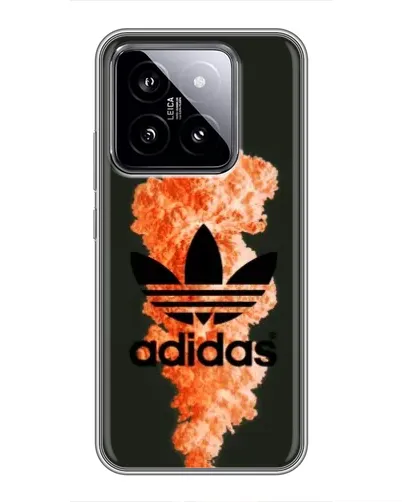 Чехол для Xiaomi 14 с картинкой «Оранжевый дым Adidas»