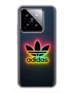 Чехол для Xiaomi 14 с картинкой «Неоновый Adidas»