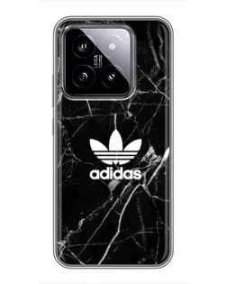 Чехол для Xiaomi 14 с картинкой «Белый мрамор Adidas»