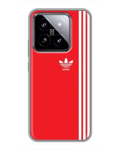 Чехол для Xiaomi 14 с картинкой «Красный минимализм Adidas»