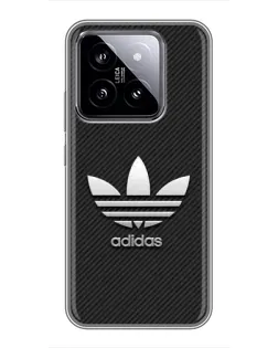 Чехол для Xiaomi 14 с картинкой «Adidas Карбоновая текстура»
