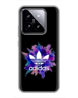 Чехол для Xiaomi 14 с картинкой «Взрыв красок Adidas»