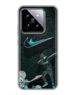 Чехол для Xiaomi 14 с картинкой «Спортивный арт Nike»