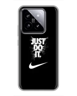 Чехол для Xiaomi 14 с картинкой «Текстовый принт Nike»
