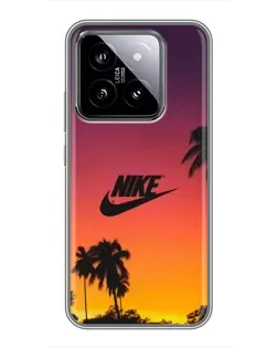 Чехол для Xiaomi 14 с картинкой «Nike на закате солнца»