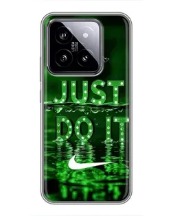 Чехол для Xiaomi 14 с картинкой «Зеленый неоновый Nike»