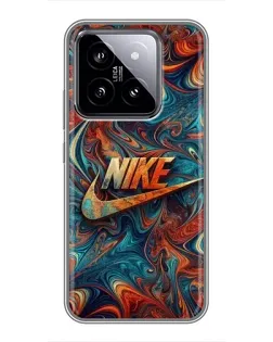 Чехол для Xiaomi 14 с картинкой «Nike в абстракции»
