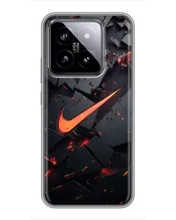 Чехол для Xiaomi 14 с картинкой «Nike — эффект разломов»