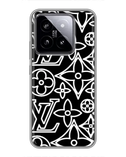 Чехол для Xiaomi 14 с картинкой «Черно-белый узор LV»
