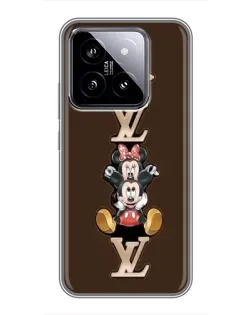 Чехол для Xiaomi 14 с картинкой «LV и Микки Маус»