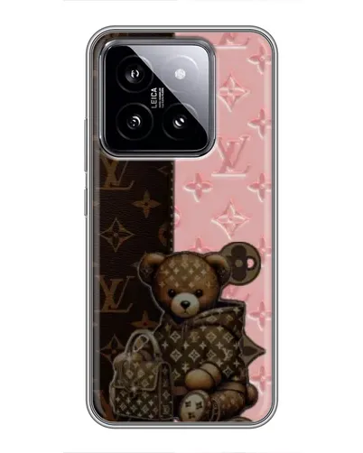 Чехол для Xiaomi 14 с картинкой «Мишка в стиле LV»