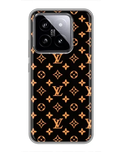 Чехол для Xiaomi 14 с картинкой «Золотая монограмма LV»