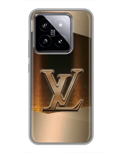 Чехол для Xiaomi 14 с картинкой «LV — золотое сияние»