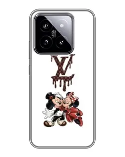 Чехол для Xiaomi 14 с картинкой «LV и Микки Маус»