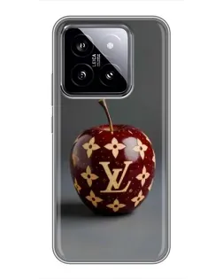 Чехол для Xiaomi 14 с картинкой «Красное яблоко LV»