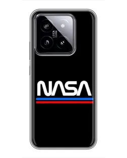 Чехол для Xiaomi 14 с картинкой «NASA — классика Red Blue»