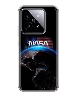 Чехол для Xiaomi 14 с картинкой «Земля из космоса NASA»