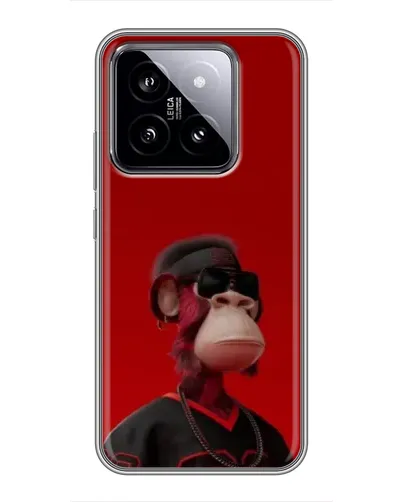 Чехол для Xiaomi 14 с картинкой «Bored Ape в красном»