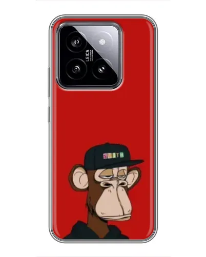 Чехол для Xiaomi 14 с картинкой «Bored Ape — красный фон»