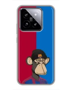Чехол для Xiaomi 14 с картинкой «Bored Ape — фанат Барсы»