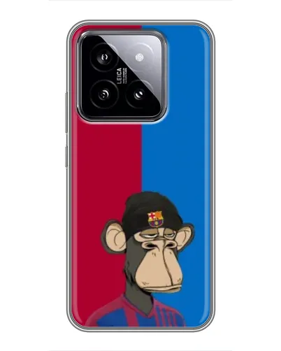 Чехол для Xiaomi 14 с картинкой «Bored Ape — фанат Барсы»
