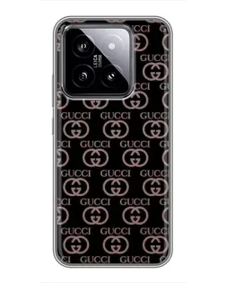 Чехол для Xiaomi 14 с картинкой «Классическая монограмма Gucci»