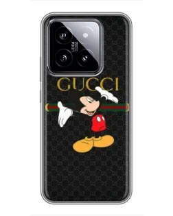 Чехол для Xiaomi 14 с картинкой «Микки Маус Gucci»
