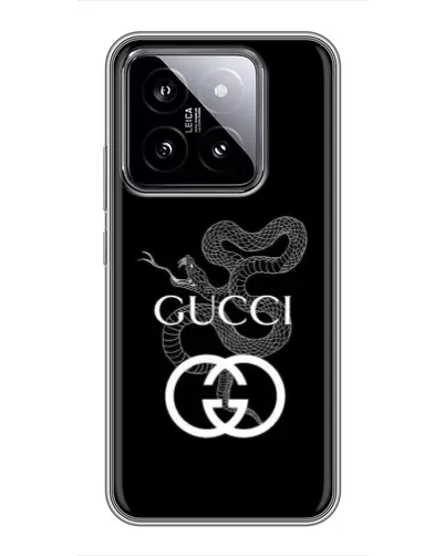 Чехол для Xiaomi 14 с картинкой «Gucci — серебряная змея» Чехол для Xiaomi 14 с картинкой «Gucci — серебряная змея»