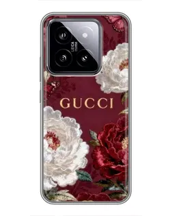 Чохол для Xiaomi 14 з картинкою «Gucci — бордові троянди» Чохол для Xiaomi 14 з картинкою «Gucci — бордові троянди»