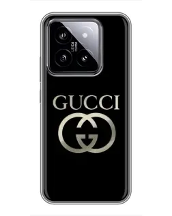 Чохол для Xiaomi 14 з картинкою «Gucci — золото на чорному» Чохол для Xiaomi 14 з картинкою «Gucci — золото на чорному»
