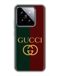 Чохол для Xiaomi 14 з картинкою «Gucci — темно-зелений градієнт» Чохол для Xiaomi 14 з картинкою «Gucci — темно-зелений градієнт»