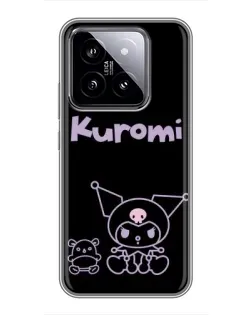 Чехол для Xiaomi 14 с картинкой «Kuromi — черный минимализм»