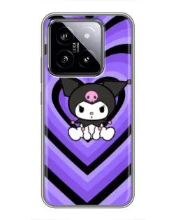 Чохол для Xiaomi 14 з картинкою «Kuromi та фіолетові серця»