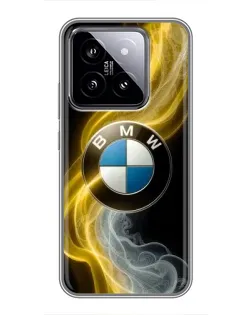 Чохол для Xiaomi 14 з картинкою «Золотистий дим BMW»