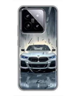 Чохол для Xiaomi 14 з картинкою «BMW у світлі фар»