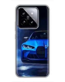 Чохол для Xiaomi 14 з картинкою «Блакитна BMW M4»