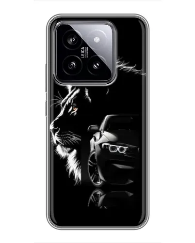 Чохол для Xiaomi 14 з картинкою «BMW та лев»