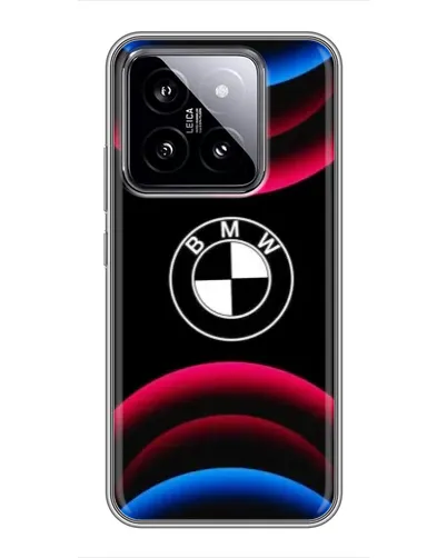 Чохол для Xiaomi 14 з картинкою «Логотип BMW та неонові дуги»
