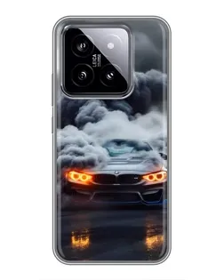 Чохол для Xiaomi 14 з картинкою «BMW у диму»