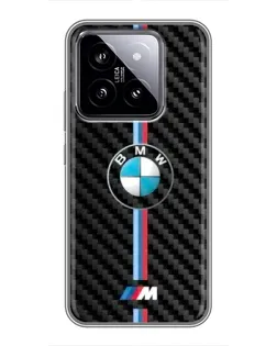 Чохол для Xiaomi 14 з картинкою «Емблема BMW та карбон»