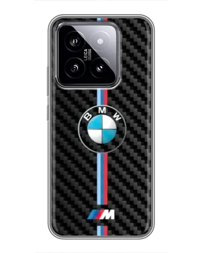 Чохол для Xiaomi 14 з картинкою «Емблема BMW та карбон»