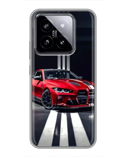 Чохол для Xiaomi 14 з картинкою «Червона BMW на дорозі»