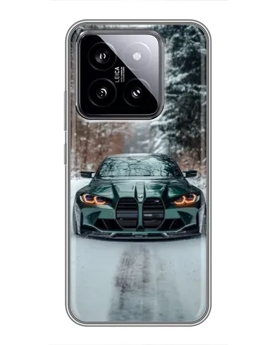 Чохол для Xiaomi 14 з картинкою «BMW у зимовому лісі»